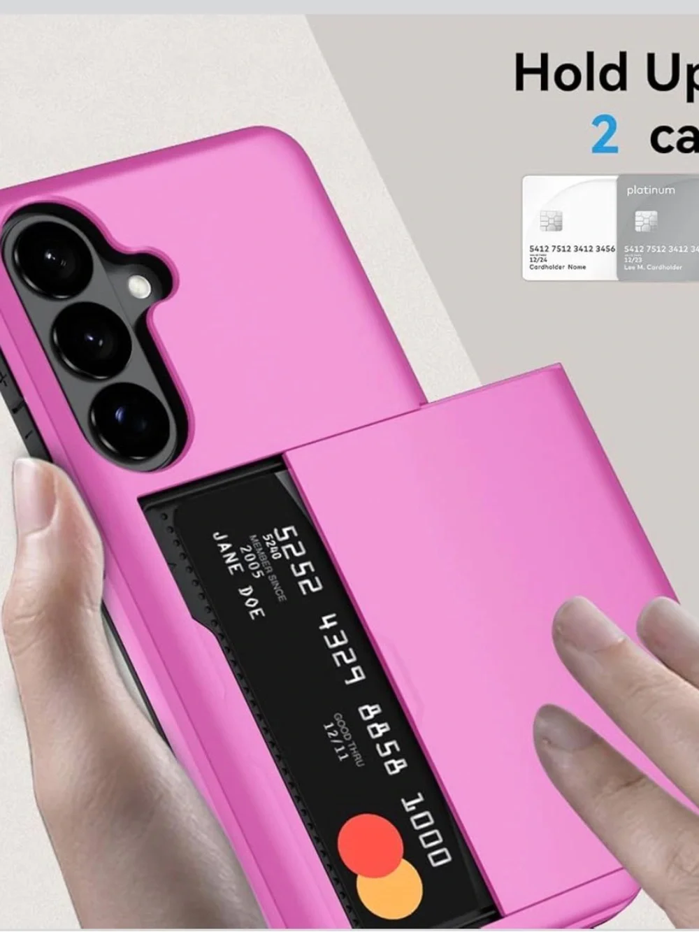 Pink Card Slot Protective Phone Case for Women Galaxy s26